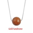 thumbnail image 1 of GKNET 10MM Natural Stone Crystal Choker Necklace Handmade Beaded Yoga Bib Collier-Gold Sandstone, 1 of 9
