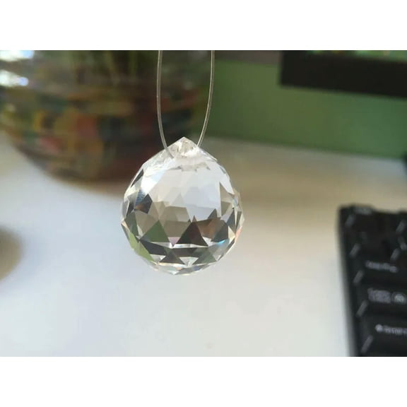 GKNET 10PC 20MM Clear Glass Crystal Ball Feng Shui Faceted Prism Hanging Rainbow Maker