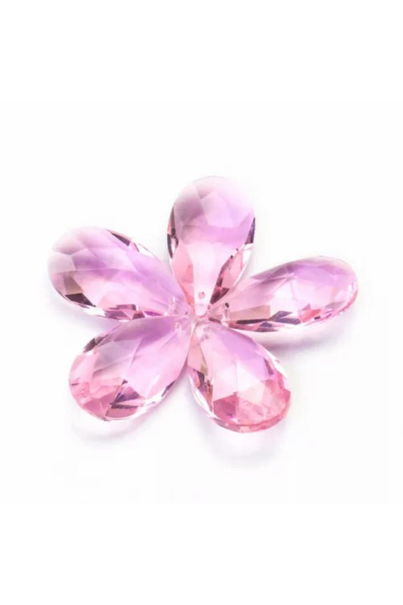 10PC Color Feng Shui Faceted 28MM Angel Tears Crystal Chandelier Pendant Hanging-Pink