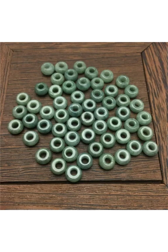 10PCS Natural Grade A Jade Jadeite Bead DIY Bracelet Small Circle Loose Pendant