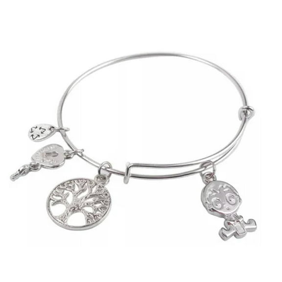 GKNET 10PCS Silver Tone Expandable Wire With Fashion Charm Bracelet Bangle-Boy
