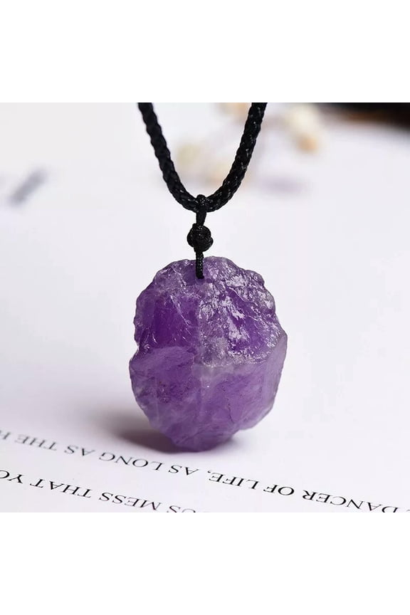 10Pcs Natural Amethyst Quartz Crystal Gem Pendant Healing Reiki Necklace Amulet