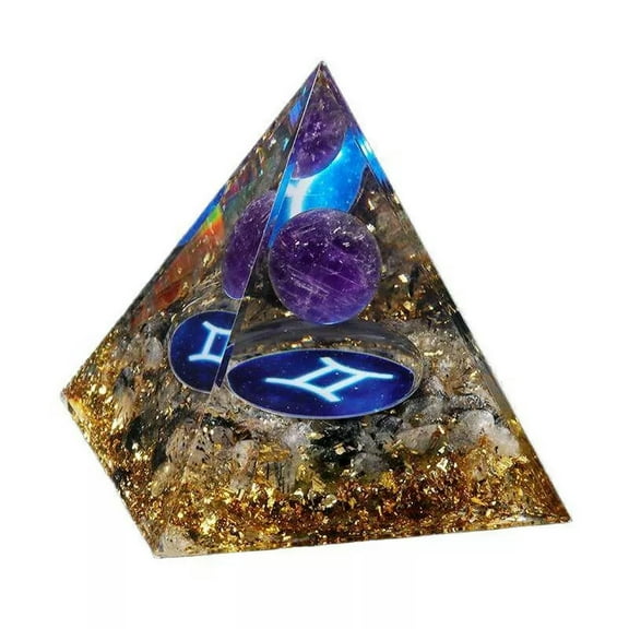 GKNET 10Pcs Natural Black Tourmaline Gemini Pyramid Quartz Crystal Orgonite Art Decor-default