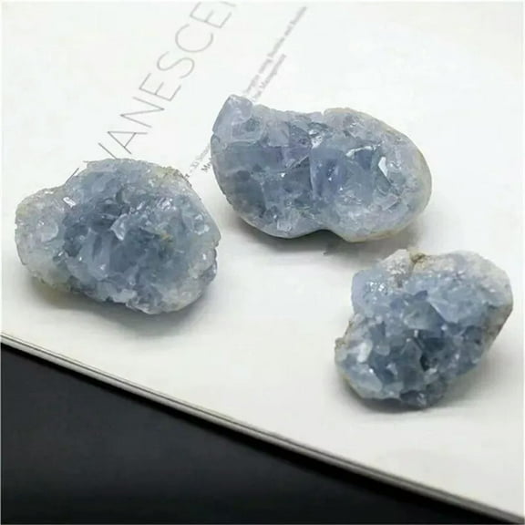 GKNET 10Pcs Natural Celestite Quartz Crystal Druzy Geode Cluster Ore Minerals 30-50g-default