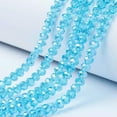 thumbnail image 1 of GKNET 10Strands Faceted Rondelle Glass Beads Shiny AB Crystal 4mm-8mm Mixed Colors-Cyan-6x5mm (92pcs/strand), 1 of 6
