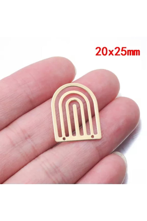 10X Brass Arch Rainbow Cloud Macrame Connectors Pendant Handmade Necklace Making-20*25mm- Blank
