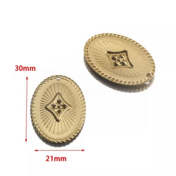 GKNET 10X Brass Sunshine Heart Pendant Sun Flame Irregular Charms For Diy Jewelry-Oval