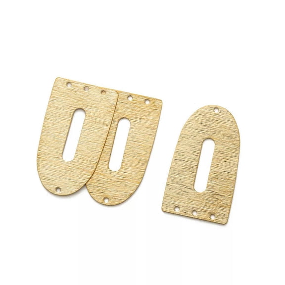 GKNET 10X Raw Brass Arched 3-Strand Link Half Circle Round Connector for diy Jewelry