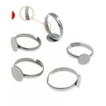 thumbnail image 1 of GKNET 10X Stainless Steel Adjustable Ring Blank With Round Pad Ring Base Bezel Setting-Half-12mm, 1 of 9