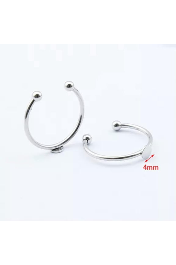 10X Stainless Steel Flat Circle Pad Bezel Ring Base Round 4mm 6mm Blank Jewelry-4mm bezel