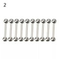 thumbnail image 1 of GKNET 10X Stainless steel Ball Tongue Navel Nipple Barbell Bars Body Piercing Rings_yi-2#-1.2*8*3mm, 1 of 8