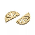 thumbnail image 1 of GKNET 10X Textured Raw Brass Half Round Cut Lotus Semi Circle Connectors For Jewelry, 1 of 5