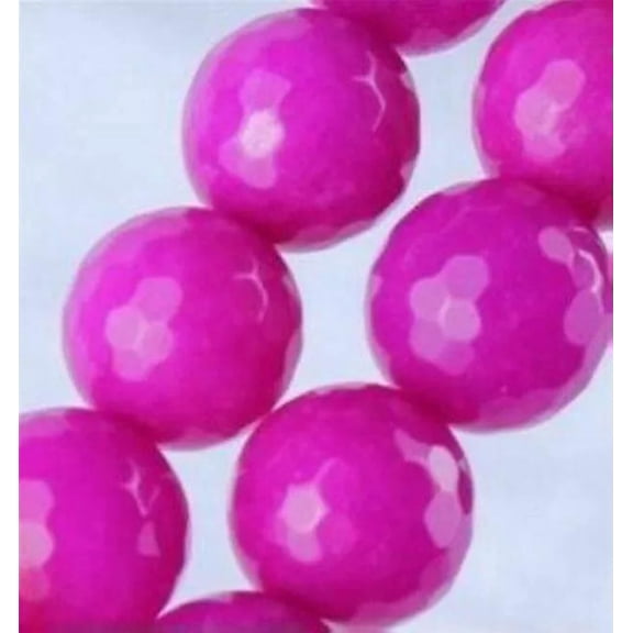 GKNET 10mm Faceted Brazilian Rose Ruby Gems Loose Bead 15"