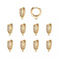 thumbnail image 1 of GKNET 10pcs Gold Plated Cubic Zirconia Hoop Earrings Round Lever Back Earring Findings, 1 of 6