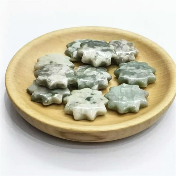 GKNET 10pcs Natural Auspicious Jade Stone Sun Crystal Healing Carved Gem Reiki Healing
