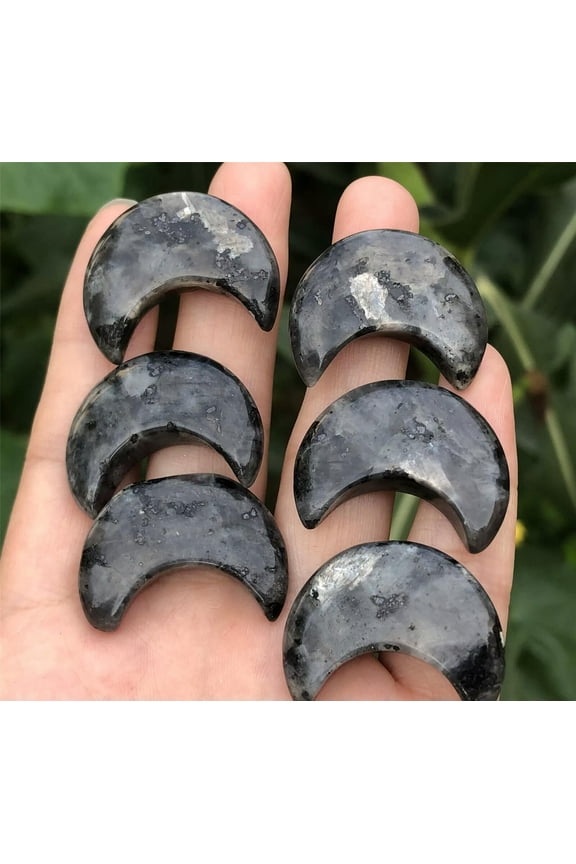 10pcs Natural Spectrolite Mini Moon Quartz Crystal Carving Pendant Reiki Healing