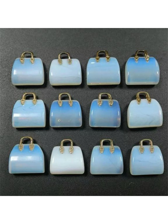 10pcs Opal Stone Crystal Mini Tote Bag Pendant Ins Style Decoration