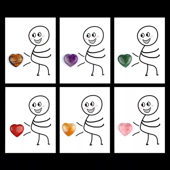 GKNET 10pcs Originality Interest Gifts Cards with Crystals Heart Healing Stones Poster