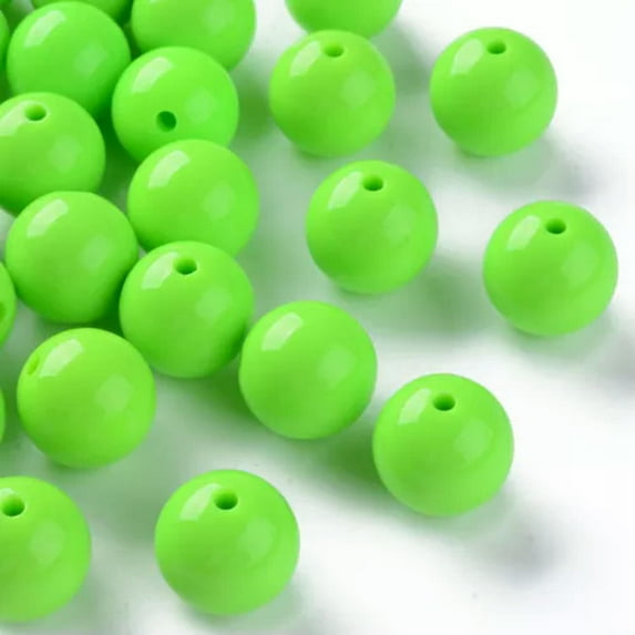 GKNET 110pcs Solid Chunky Bubblegum Beads 20x19mm Multicolor Opaque Acrylic Bead-Lime
