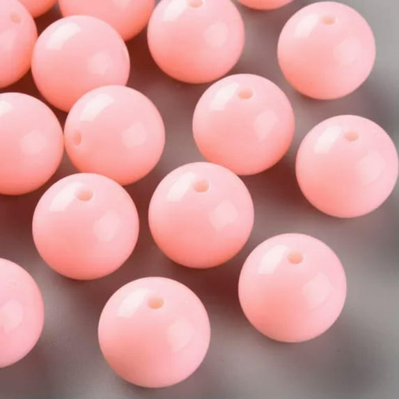 GKNET 110pcs Solid Chunky Bubblegum Beads 20x19mm Multicolor Opaque Acrylic Bead-Pink
