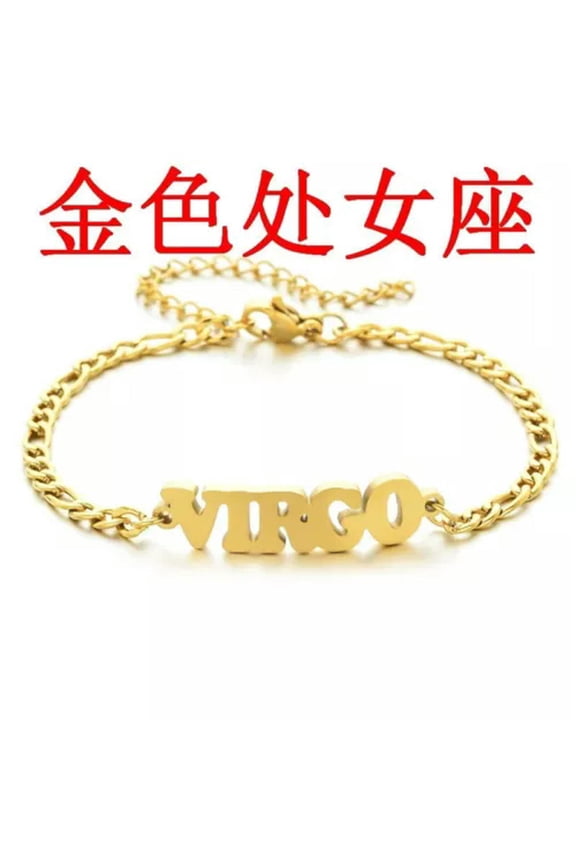 12 Constellation Zodiac Luxury Stainless Steel Bracelet Chain Delicate Jewelry Women Gift-Virgo