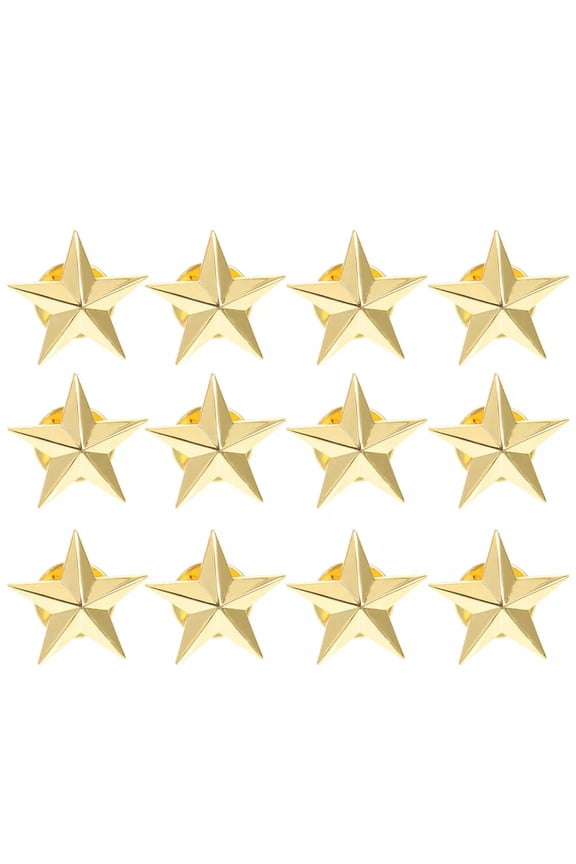 12 Pcs Pentagram Badge American Flag Pins Lapel Enamel Clothes