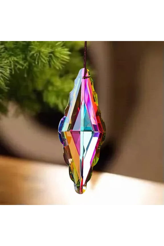 120MM Colorful Strip Crystal Rainbow Maker Chandelier Pendant Suncatcher-120MM lucky knot