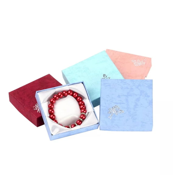 GKNET 120pcs Gifts Boxes Packages Cardboard Bracelet Boxes Square 8.8cm Random Color