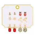 thumbnail image 1 of GKNET 12PCS Christmas Tree Santa Claus Ear Stud Earrings Dangle Women Delicate Jewelry Gift New-#1, 1 of 9