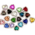thumbnail image 1 of GKNET 12PCS Mixed Colors Sew On Rhinestone Heart Buttons Clear Crystal Pave Setting-18mm, 1 of 8