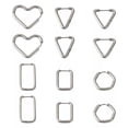 thumbnail image 1 of GKNET 12Pcs Stainless Steel Hoop Earrings Hypoallergenic Heart Rectangle Triangle, 1 of 5
