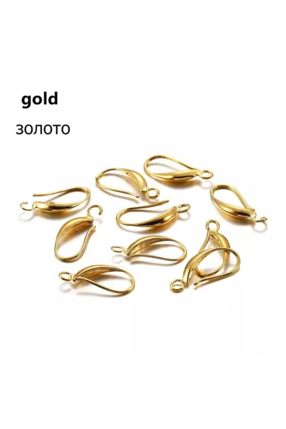 12pcs 17x8mm Copper Rose Gold French Earring Hooks Ear Clasps Settings Ear Wires-Gold-17x8mm 12pcs