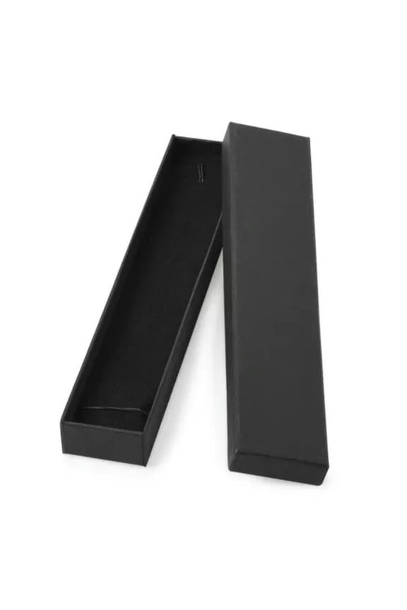 12pcs Delicate Jewelry Gift Boxes Rectangle Paper Package 21x4x2cm for Necklace Bracelet-Black