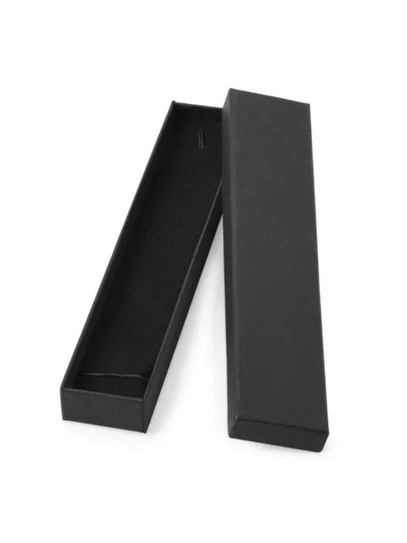 12pcs Delicate Jewelry Gift Boxes Rectangle Paper Package 21x4x2cm for Necklace Bracelet-Black