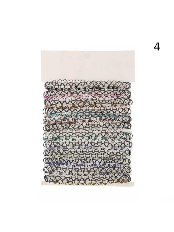 12pcs/set Tattoo Fishline Chokers Necklace Stretch Elastic Hollow Women Jewe_yi-4