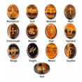thumbnail image 1 of GKNET 13pcs Tiger Eye Stone Rune Stones Oval Set Elder Futhark Reiki Healing Gemstone, 1 of 3