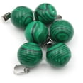 thumbnail image 1 of GKNET 14mm Round Ball Pendant Charm Natural Stone Healing Bead for Delicate Jewelry Making-Malachite-10PCS, 1 of 9