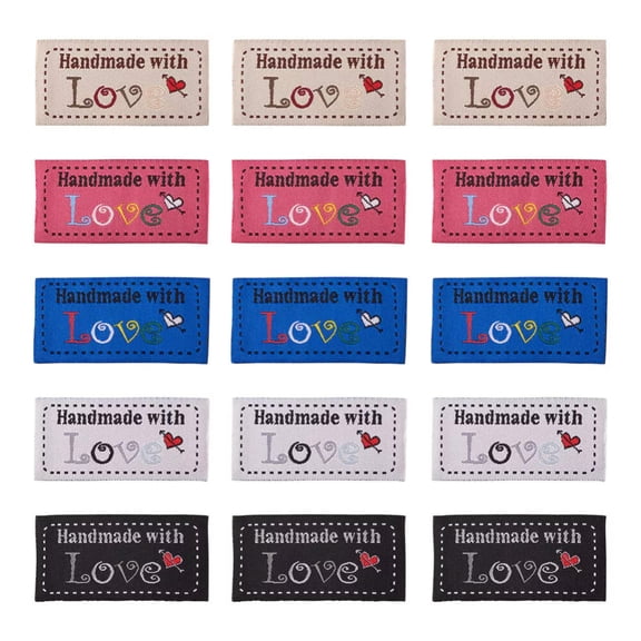 GKNET 150pcs Woven Sewing Labels 5 Colors Cloth Label Sewing Crafts Sew-on Tags