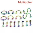 thumbnail image 1 of GKNET 16PCS/Set Stainless Steel Spiral Belly Tongue Bar Ring Eyebrow Piercing Jew.N8-MultiColor, 1 of 9