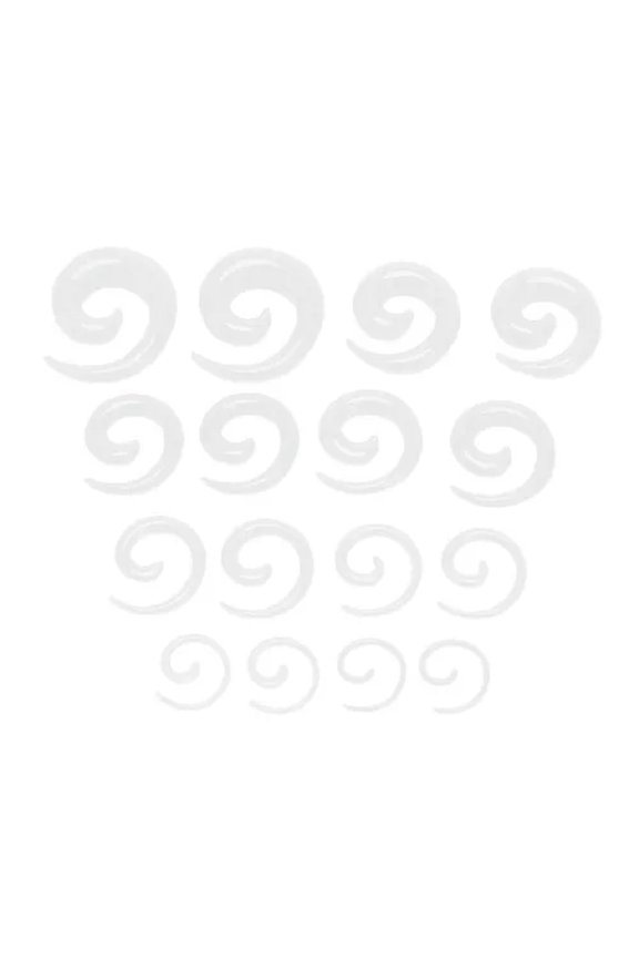 16Pcs/Set Spiral Taper Flesh Tunnel Ear Stretcher Expander Stretching Plug D-N8-White