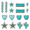 thumbnail image 1 of GKNET 16x Synthetic Turquoise Pendant Connector Charms DIY Delicate Jewelry Making Finding Kits, 1 of 8
