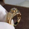thumbnail image 1 of GKNET 18K Gold Plated Shiny Crystal Zircon Rings Men's Wedding Fashion Rings Size 7-12-8, 1 of 6