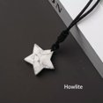 thumbnail image 1 of GKNET 1PC 3cm Natural Quartz Crystal Star Hand Carved Pendant Healing Reiki Necklace-Howlite, 1 of 9