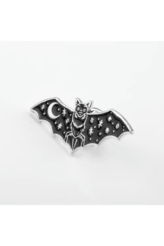 1PC Animal Badge Metal Pin Bat Brooch Dark Black Halloween Party Gift Jewelry-black