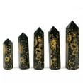 thumbnail image 1 of GKNET 1PC Nature Sun Moon Patterned Obsidian Crystal Healing Gemstone Obelisk Point-Gold-9-10cm, 1 of 9