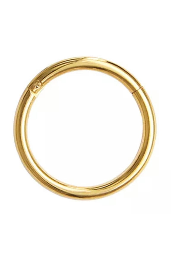 1PCS Titanium Hinged Segment Nose Ring Ear Cartilage Tragus Helix Lip Piercing/-gold-1.2x8mm