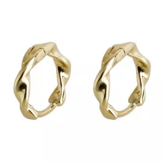 GKNET 1Pair Geometric Irregular Twisted Mobius Hoop Earrings For Women Simple Earr WY4-A