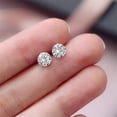 thumbnail image 1 of GKNET 1Pair Silver Classic Four Prong Diamond Simple Zircon Stud Earrings For Women-7mm, 1 of 8
