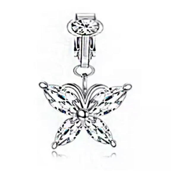 GKNET 1Pc Fashion CZ Fake Piercing Ring Navel Clip Body Delicate Jewelry Sexy Cartilage Belly-10