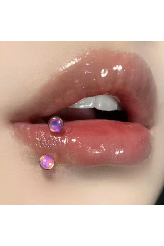 1Pc Stainless Steel Lip Ring Earring U/C-shape Nose Ring Stud Body Piercing-Pink